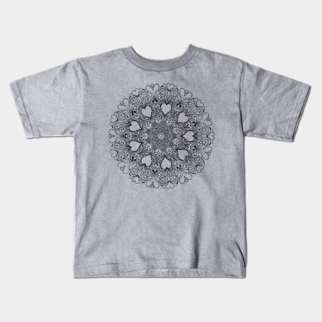 Symmetric Hearts - Mandala Design Kids T-Shirt by PacPrintwear8